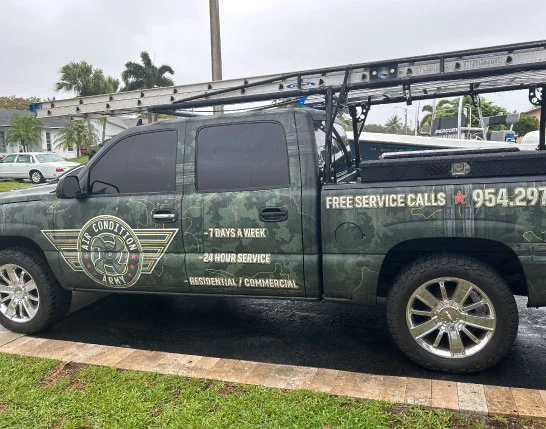 Air Condition Army HVAC service truck serving Sunrise FL and surrounding areas
